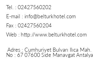 Beltrk Apart Hotel iletiim bilgileri